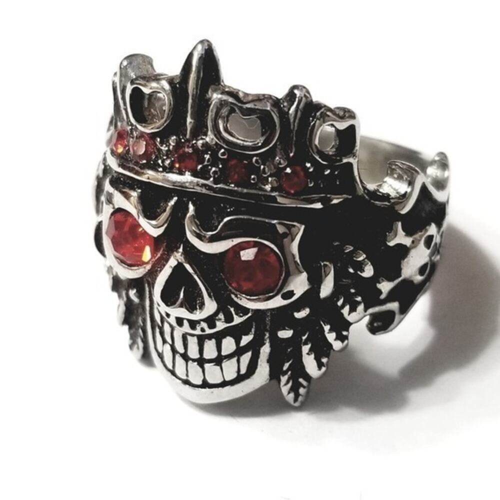 New stainless steel skull ring‎ size 11